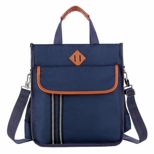 British Style Children Portable Safety Reflective Strips Primary School Bag Single Shoulder Messenger Bag (Blue)