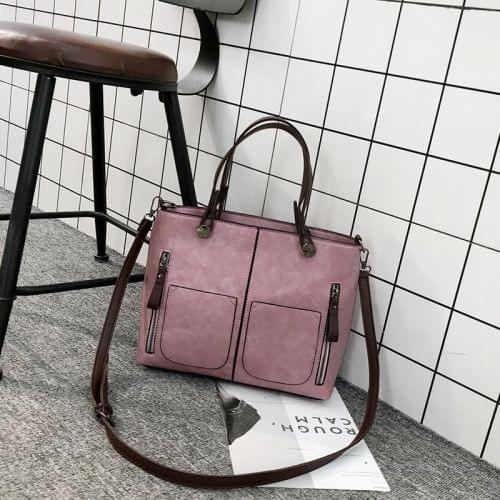 Fashion Casual PU Shoulder Bag Ladies Handbag Messenger Bag (Pink)