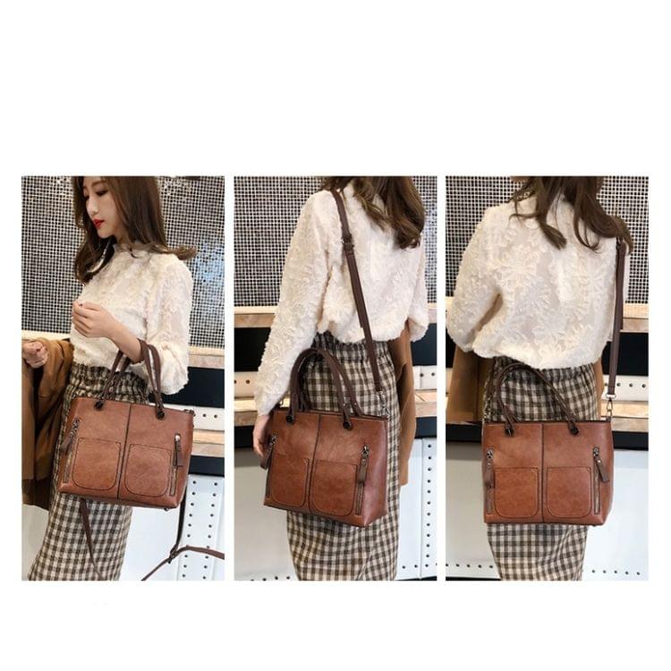 Fashion Casual PU Shoulder Bag Ladies Handbag Messenger Bag (Pink)