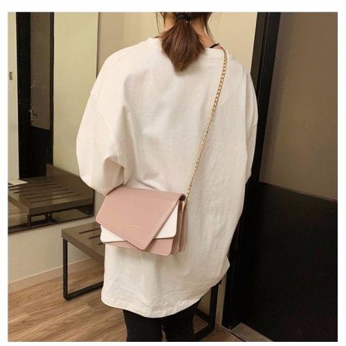 Color Matching Casual Small Square Bag Single Shoulder Bag Ladies Handbag Messenger Bag (Pink)