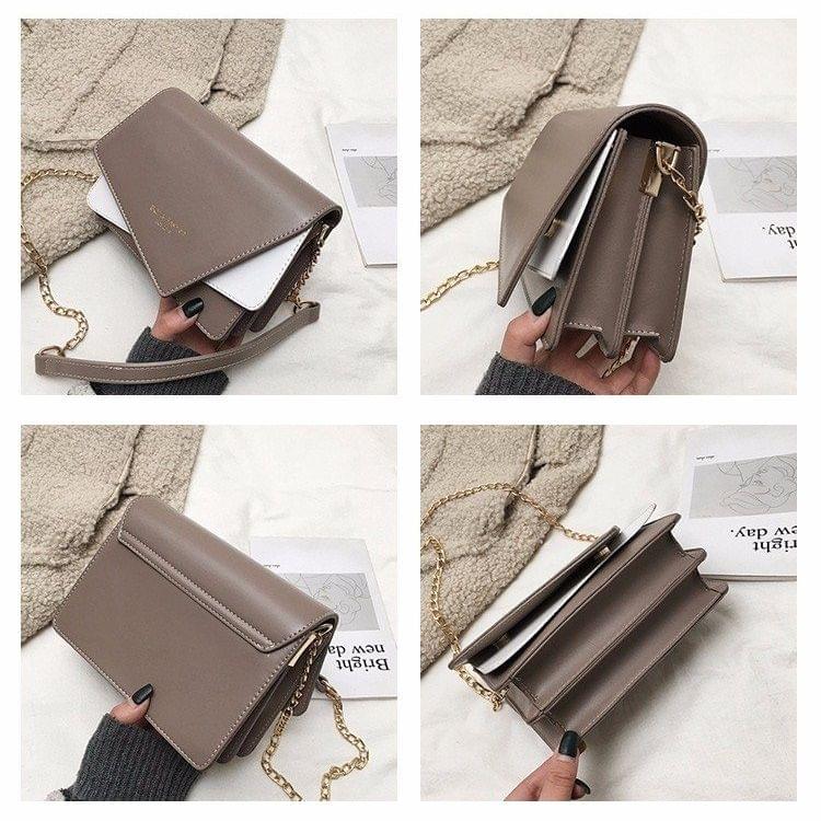 Color Matching Casual Small Square Bag Single Shoulder Bag Ladies Handbag Messenger Bag (Pink)