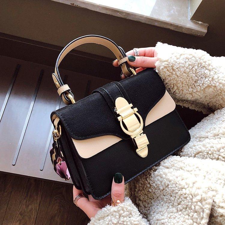 Women Leather Handbags Shoulder Bags Luxury Design Crossbody Purses(Black)