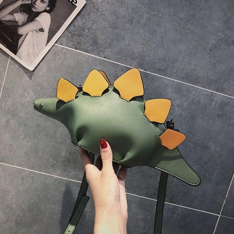 Creative Chameleon Cartoon Handbags Flap 3D Funny Dinosaur Animal Messenger Bag Cross Shoulder Bag(White)
