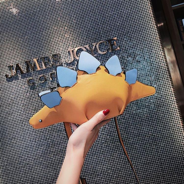 Creative Chameleon Cartoon Handbags Flap 3D Funny Dinosaur Animal Messenger Bag Cross Shoulder Bag(White)