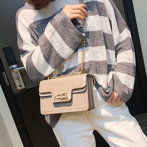 Rivet Shoulder Bag Small Square Bag Ladies Messenger Handbag (Khaki)