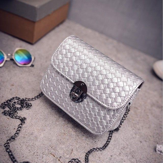 Chain Handbags Tide Small Square Package Women Shoulder Bag Messenger Bag(Black)