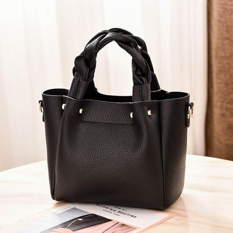 Leisure Fashion PU Slant Shoulder Bag Handbag with Plush Ball(Green)