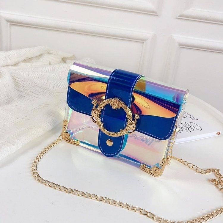 Laser Color Chain-strap Single Shoulder Bag Ladies Handbag Messenger Bag (Blue)