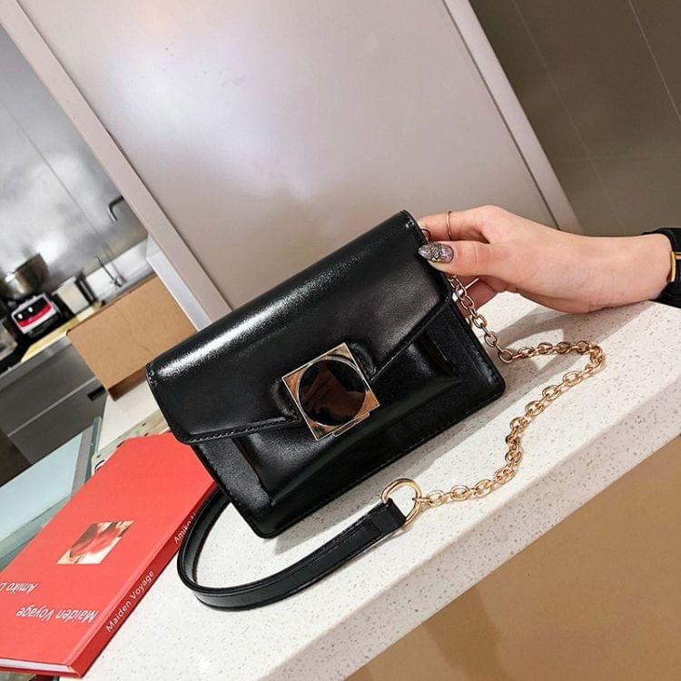 Fashion Casual Chain Single Shoulder Bag Ladies Small Square Bag Messenger Bag Handbag (Black)