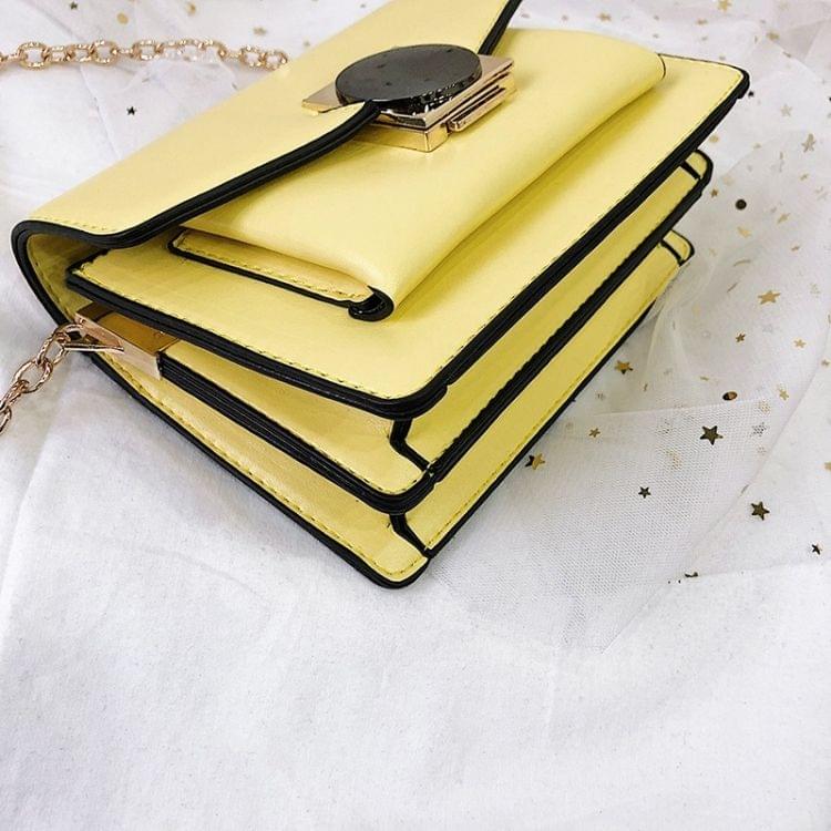Fashion Casual Chain Single Shoulder Bag Ladies Small Square Bag Messenger Bag Handbag (Black)