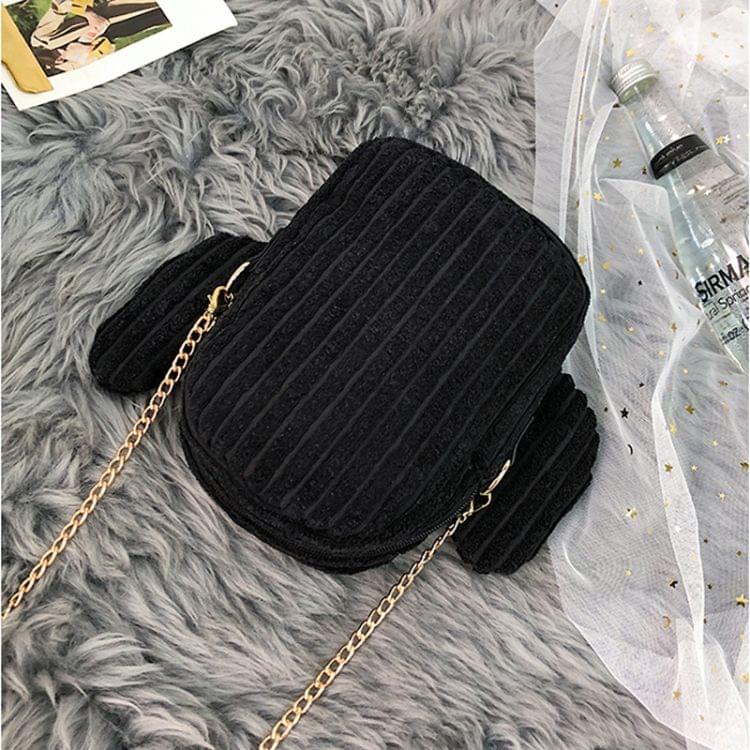 Cactus Fashion Plush Women Tote Chain Phone Case Messenger Bag (Black)