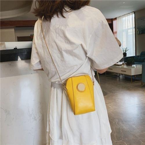 PU Leather Chain Single Shoulder Bag Ladies Handbag Messenger Bag (Yellow)