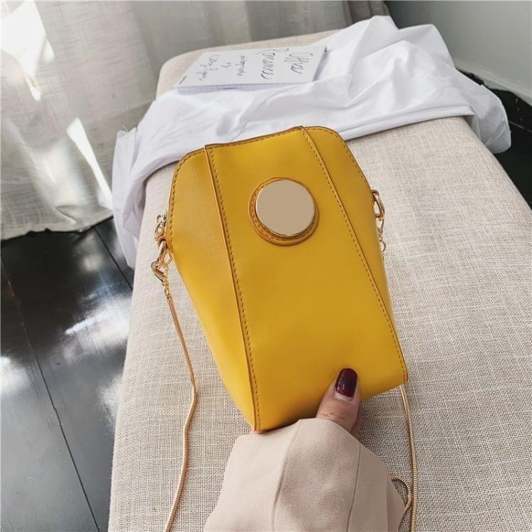 PU Leather Chain Single Shoulder Bag Ladies Handbag Messenger Bag (Yellow)