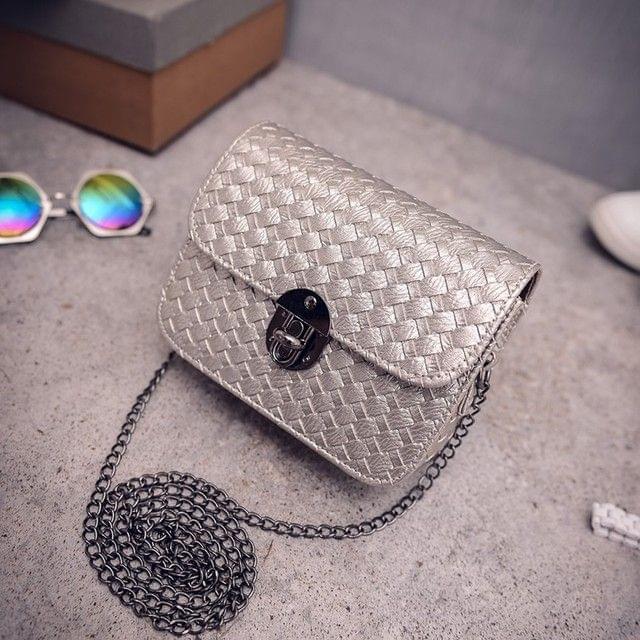 Chain Handbags Tide Small Square Package Women Shoulder Bag Messenger Bag(Gold)