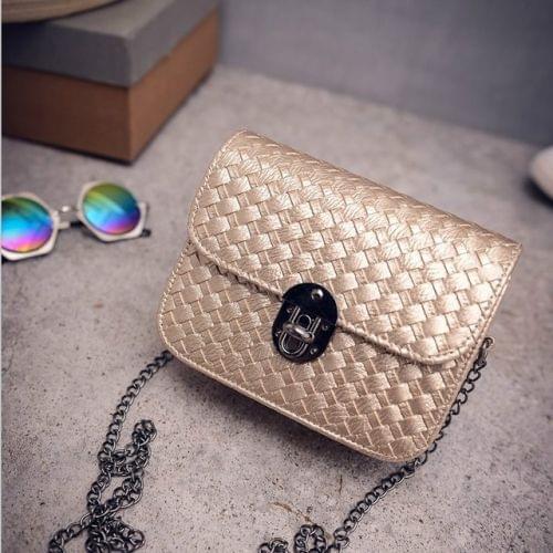 Chain Handbags Tide Small Square Package Women Shoulder Bag Messenger Bag(Gold)