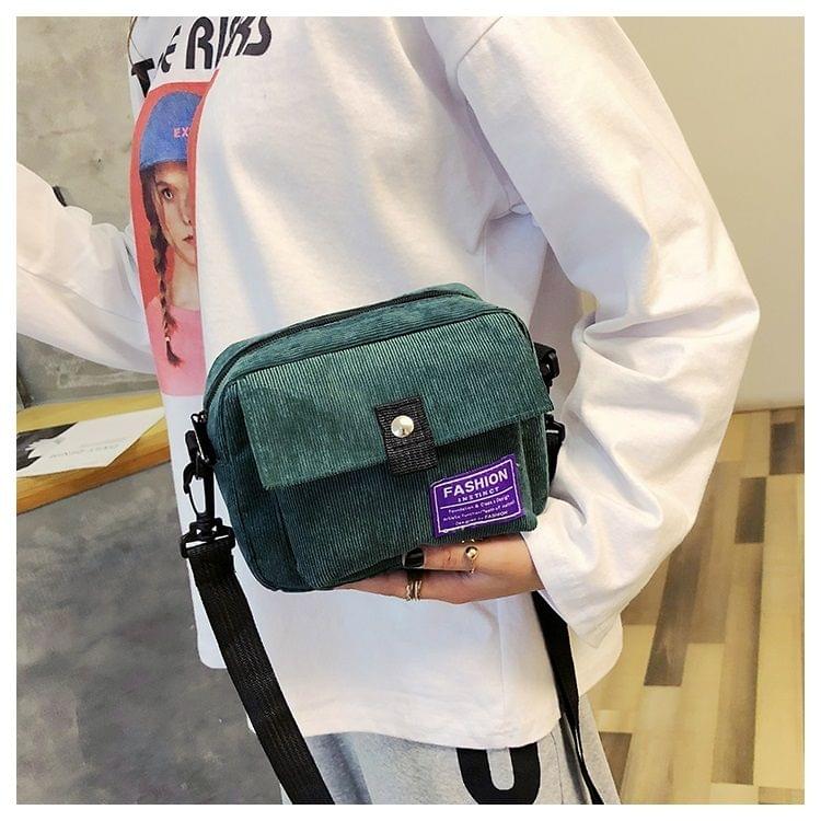 Corduroy Messenger Bag Fashion Plush Ladies Handbag Small Square Bag Mobile Phone Bag (Green)