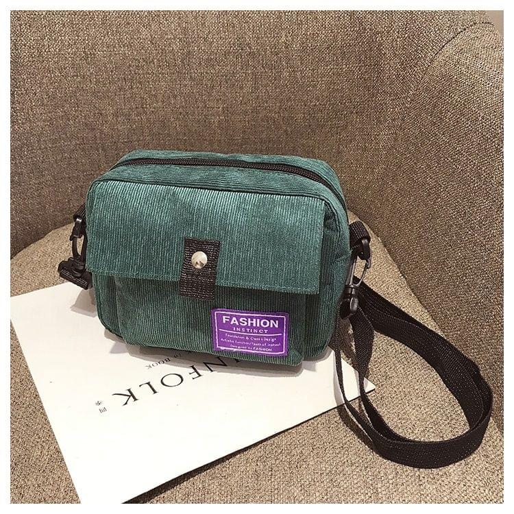Corduroy Messenger Bag Fashion Plush Ladies Handbag Small Square Bag Mobile Phone Bag (Green)