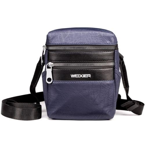 WEIXIER 8611 Double Zipper Waterproof Single Shoulder Bag Men Chest Bag(Blue)