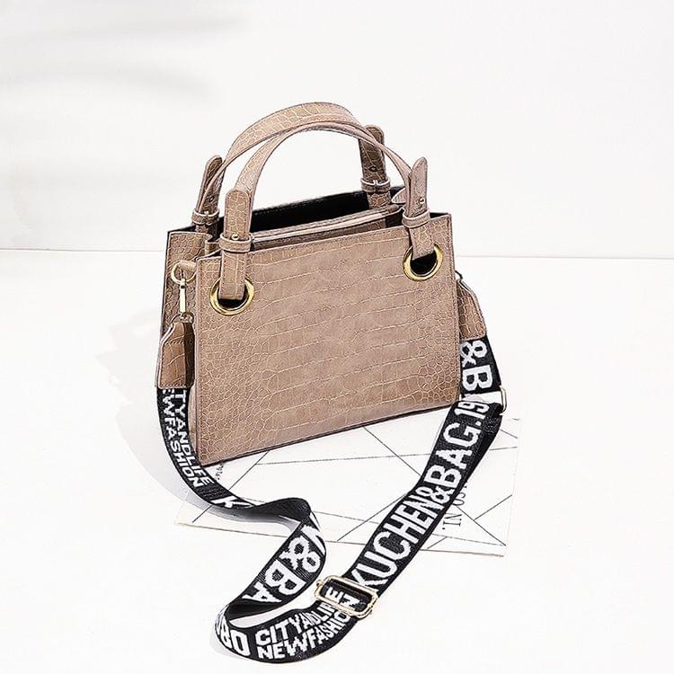 Crocodile PU Leather Single Shoulder Bag Ladies Handbag Messenger Bag (Khaki)