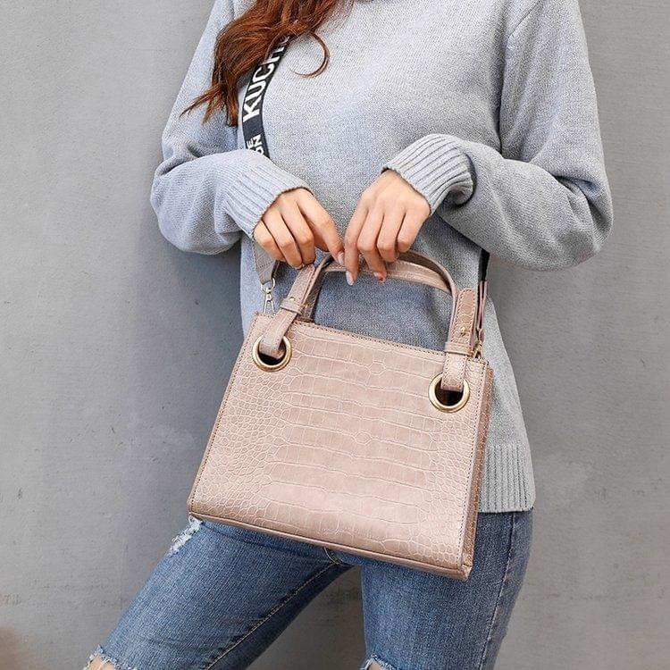 Crocodile PU Leather Single Shoulder Bag Ladies Handbag Messenger Bag (Khaki)