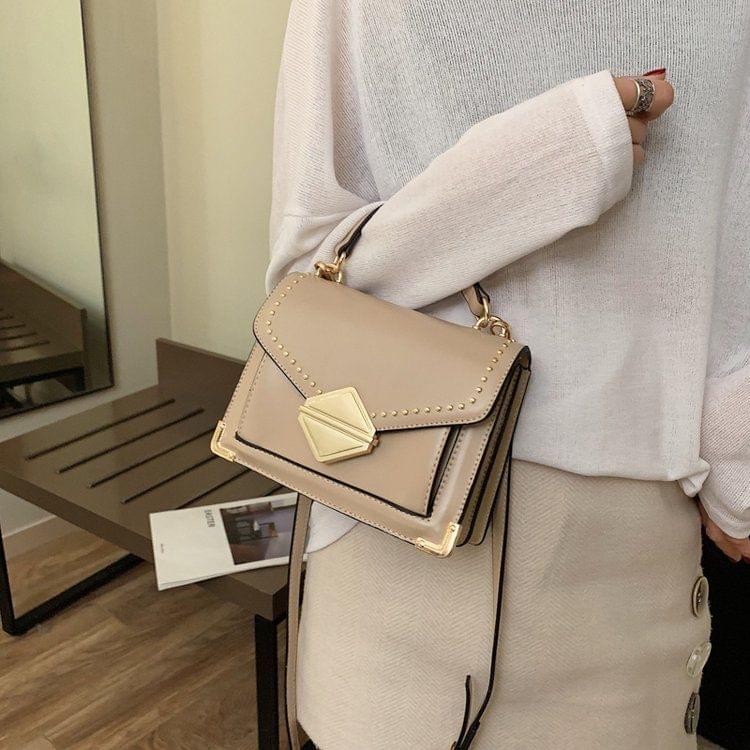 Leisure Fashion PU Leather Slant Shoulder Bag(Khaki)
