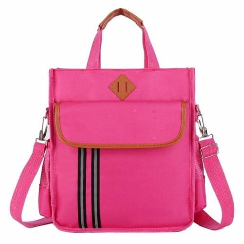 British Style Children Portable Safety Reflective Strips Primary School Bag Single Shoulder Messenger Bag (Pink)