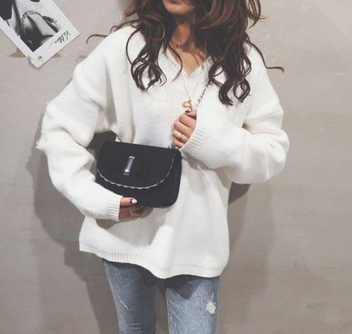 Suede Surface PU Leather Shoulder Bag Ladies Handbag Messenger Bag (Black)