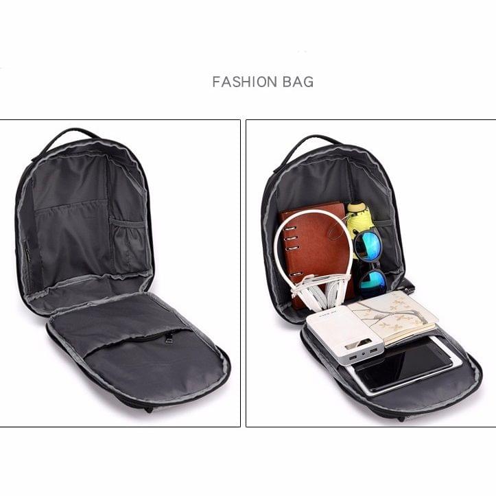 Multi-Function Oxford Portable Casual Single Shoulder Bag with Earphone Line Hole & USB Charging (Navy Blue)