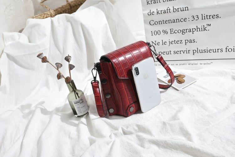 Snakeskin Texture Square PU Shoulder Bag Ladies Handbag Messenger Bag