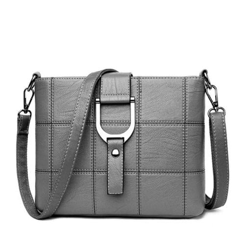 Luxury Messenger Bags Woman Bag Leather Shoulder Bags Tote Bag(Gray)