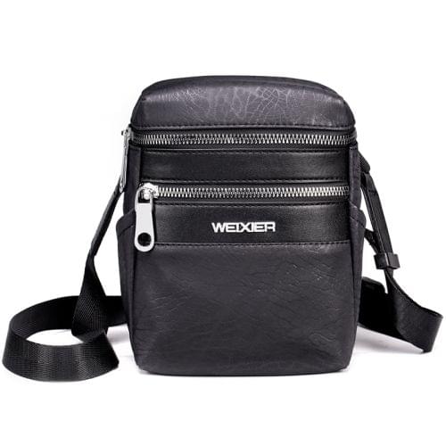 WEIXIER 8611 Double Zipper Waterproof Single Shoulder Bag Men Chest Bag(Dark Grey)
