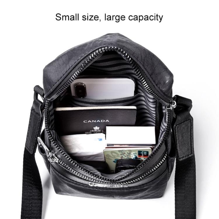 WEIXIER 8611 Double Zipper Waterproof Single Shoulder Bag Men Chest Bag(Dark Grey)