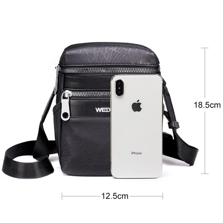WEIXIER 8611 Double Zipper Waterproof Single Shoulder Bag Men Chest Bag(Dark Grey)