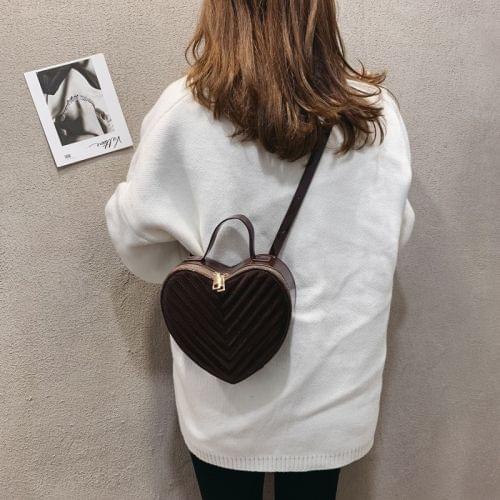 Heart Bag PU Leather Single Shoulder Bag Ladies Handbag Messenger Bag (Wine Red)