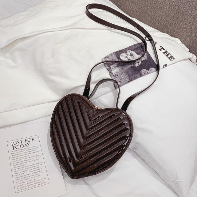 Heart Bag PU Leather Single Shoulder Bag Ladies Handbag Messenger Bag (Wine Red)