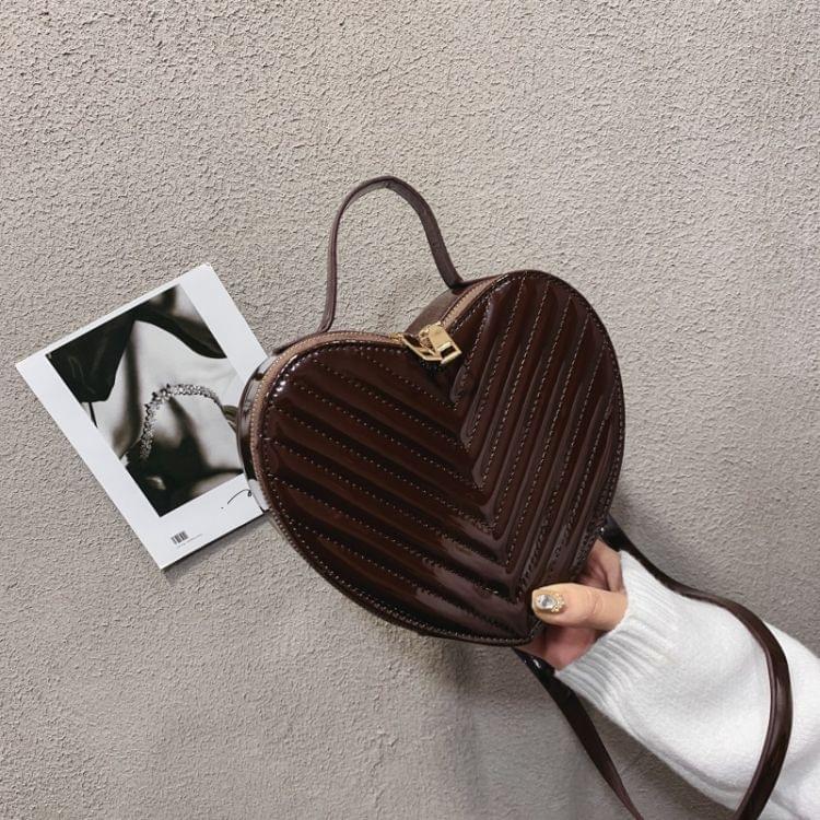 Heart Bag PU Leather Single Shoulder Bag Ladies Handbag Messenger Bag (Wine Red)