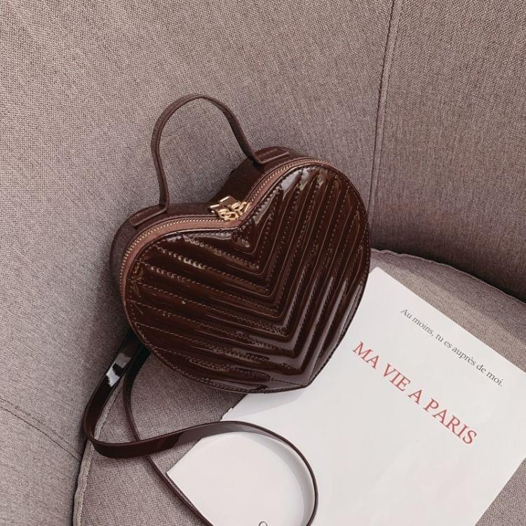 Heart Bag PU Leather Single Shoulder Bag Ladies Handbag Messenger Bag (Wine Red)