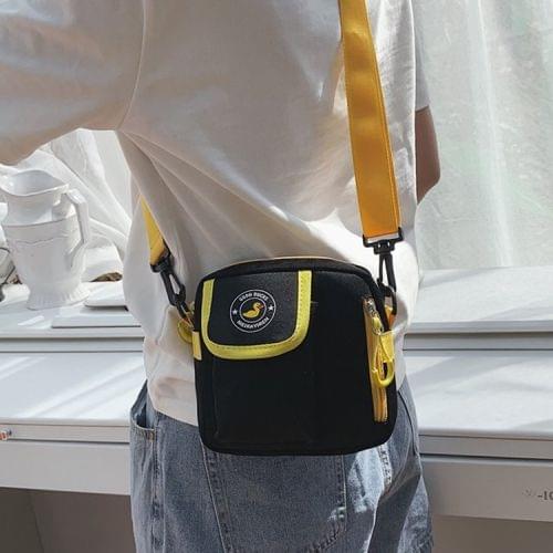 Ducks Pattern Color Matching Nylon Single Shoulder Bag Ladies Handbag Messenger Bag (Black)