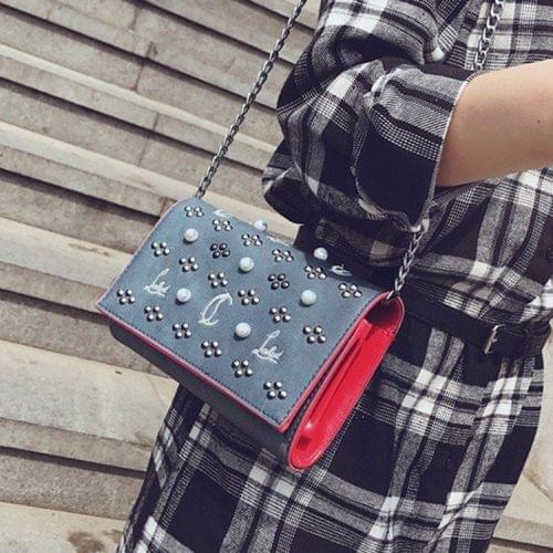 Fashion PU Leather Chain-strap Single Shoulder Bag Ladies Handbag Messenger Bag (Blue)