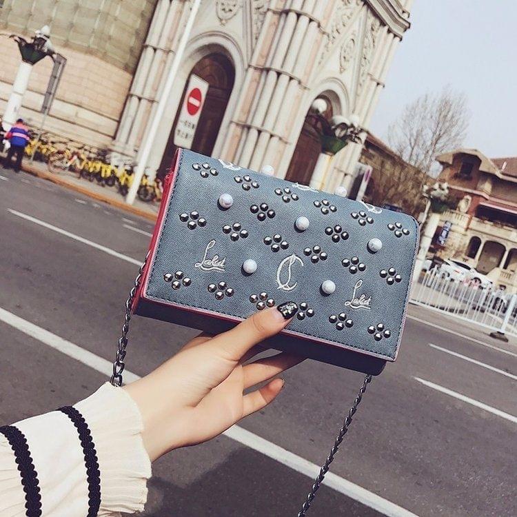 Fashion PU Leather Chain-strap Single Shoulder Bag Ladies Handbag Messenger Bag (Blue)