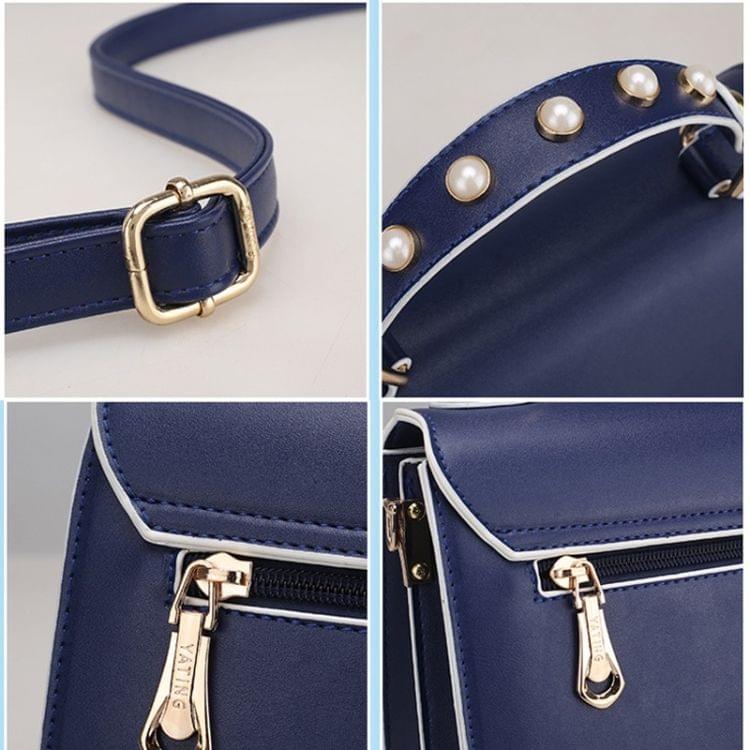 Pearl PU Leather Single Shoulder Bag Ladies Crossbody Handbag (Green)