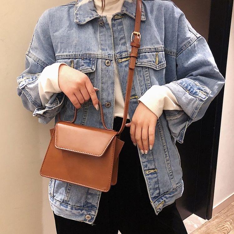 Fashion PU leather single Shoulder Bag Ladies Handbag Messenger Bag (Light Brown)