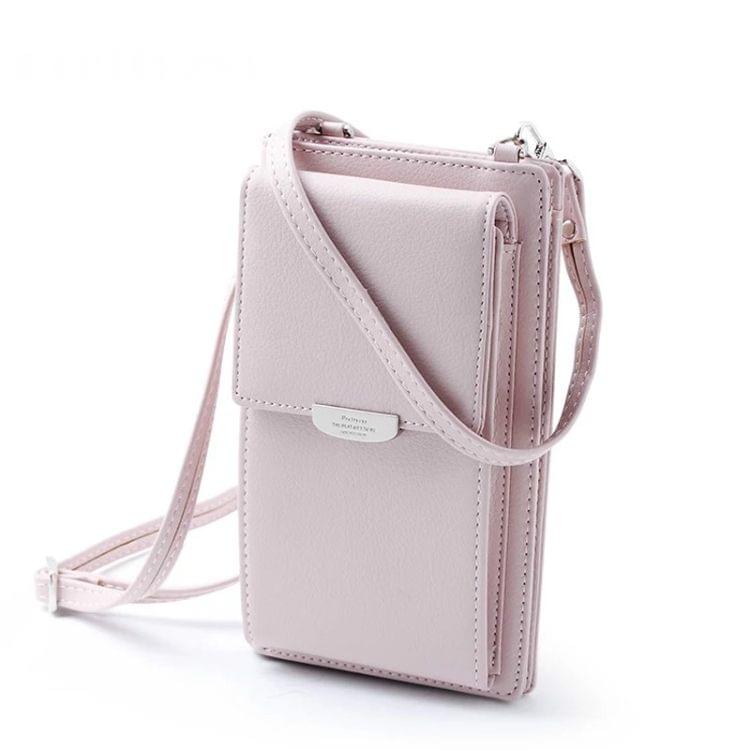 Summer Women Phone Shoulder Bag  PU Leather Money Wallet  Mini Chain Mobile Crossbody Bag(Black)
