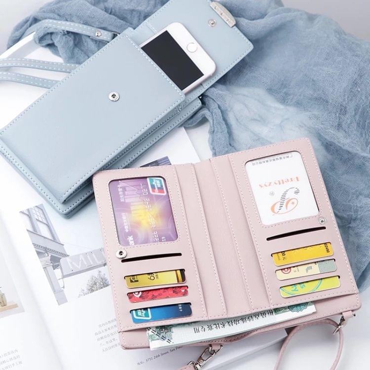 Summer Women Phone Shoulder Bag  PU Leather Money Wallet  Mini Chain Mobile Crossbody Bag(Black)
