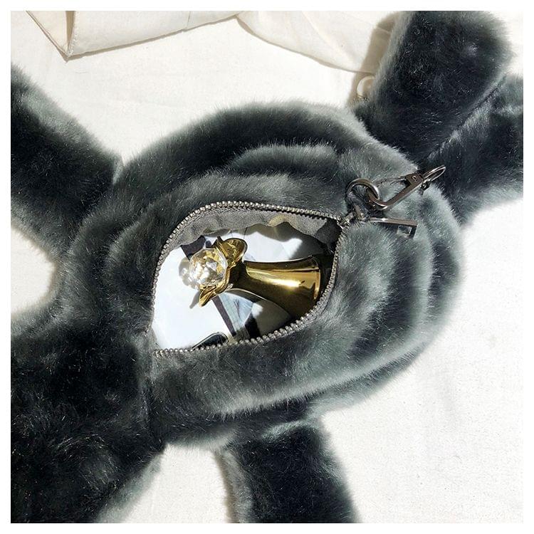 Rabbit Shape Leisure Fashion Cute Plush Slant Shoulder Bag