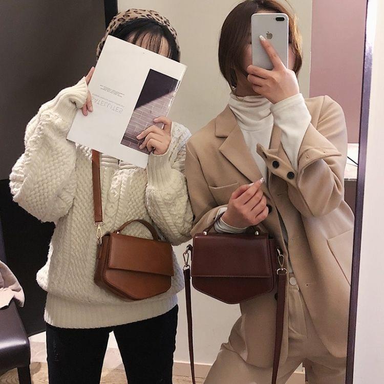 Fashion PU Shoulder Bag Ladies Handbag Messenger Bag (Dark Brown)