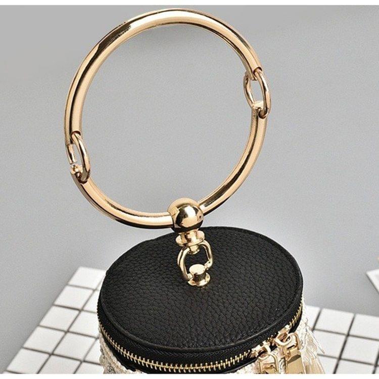 Cylinder Shape Casual Shoulder Bag Ladies Handbag Messenger Bag (Khaki)