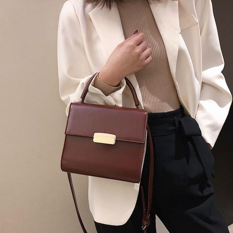 Solid Color Fresh Small Square Bag Casual Shoulder Bag Ladies Handbag (Red)