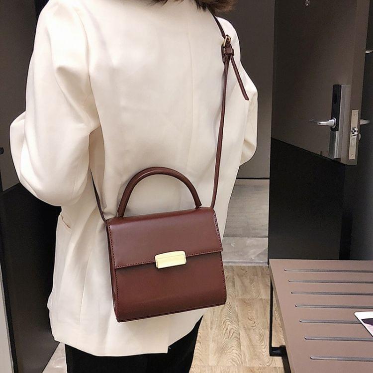 Solid Color Fresh Small Square Bag Casual Shoulder Bag Ladies Handbag (Red)