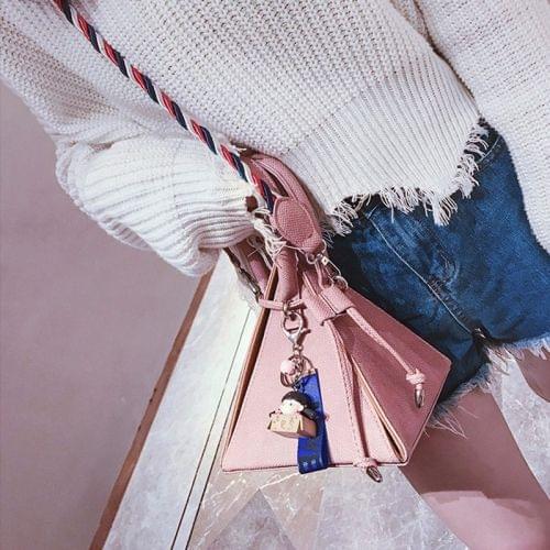 Pyramid Shaped PU Leather Single Shoulder Bag Ladies Handbag Messenger Bag (Pink)